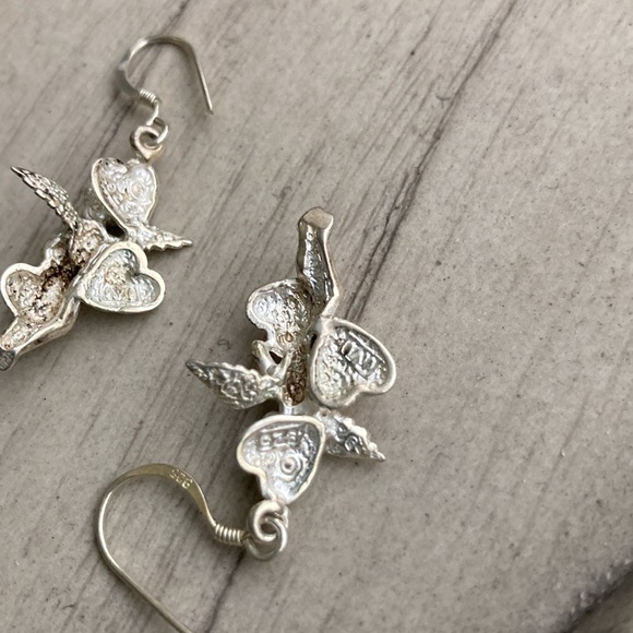 Sterling angel with hearts earrings - Picture 5 of 8